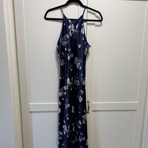 Vintage Floral Halter Midi Dress